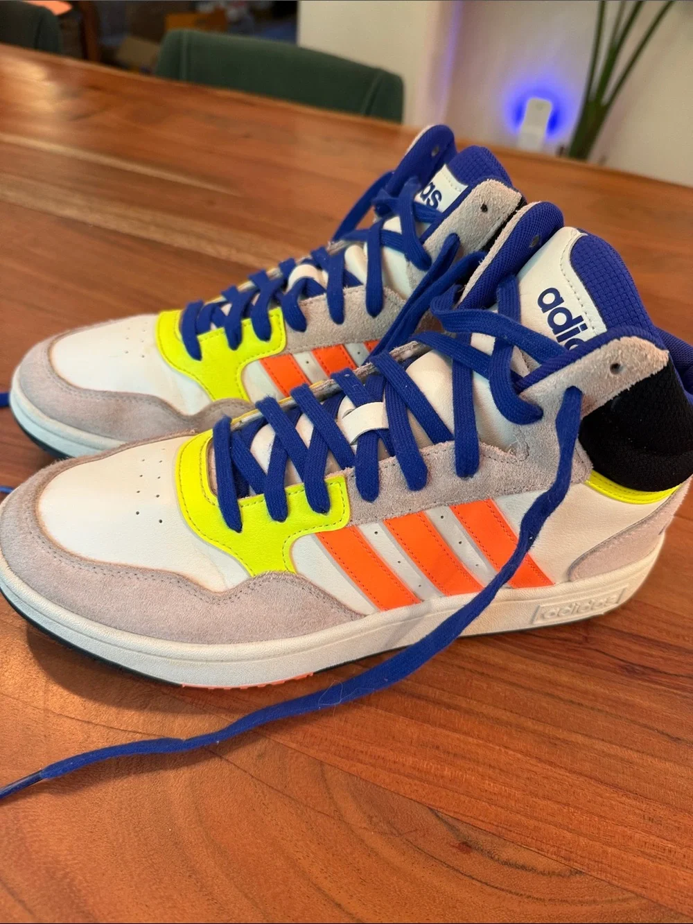 Adidas Hoops 3.0 Screaming Orange and Yellow. Men’s size 9.5. HQ6248